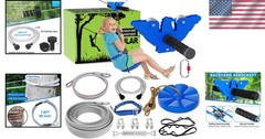 Adventure Awaits: 150FT Zip Line Kit with Swing Seat & Safety Brake Included
