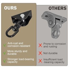 Heavy Duty Swing Hangers,1200 lb Hammock Hanging kit,360°Rotating Swing