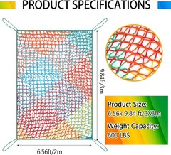 Climbing Cargo Net 6.5 X 9.8 Ft Large Kids Backyard Climbing Net Double Layers P
