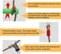 7FT Colorful Camping Rope Ladder for Kids – Hanging Climbing Ladder for Swing Se