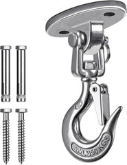 Heavy Duty Ceiling Swing Hanger with Safety Hook – Stainless Steel 360° Swive…