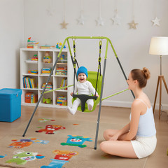 Indoor-Outdoor Baby Swing with Safety Seat for Toddlers