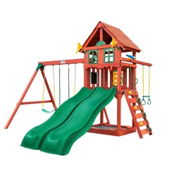 SWING SET PLAYSET OUTDOOR PLAYGROUND WOODEN BACKYARD EQUIPMENT CHILDREN PLAY NEW