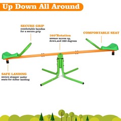 360° Outdoor Kids Spinning Seesaw Sit & Spin Teeter Totter Playground Equipment