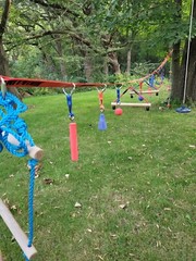 Over 50′ Of American Ninja Warrior Backyard Course Tree To Tree Or Post To Post