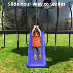 Plastic Trampoline Slide for 8-16FT, Heavy Duty Outdoor Slide for Trampoline,…