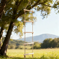 Children Climbing Rope Ladder Wooden Material Kids Swing Indoor Outdoor Game Toy