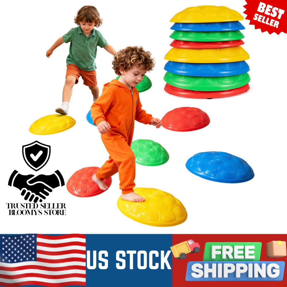 8 Pcs Balance Stepping Stones Kids River Rocks Obstacle Course Sensory Non-Slip