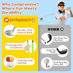 Toddler Golf Set with Bag, 3-8 Kids Set with Automatic Ball Return, Mat, LED…