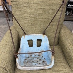 Vintage Early 1900’s Blue Metal Gametime Swing Seat w/ Original Hooks.