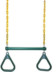 Heavy-Duty Ring Trapeze Bar Combo, Large 20″ Trapeze Swing Bar with Triangula…