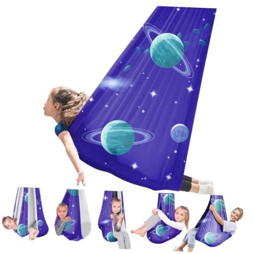 Sensory Swing for Kids & Adults, Double Layer 360° Swivel Versatile Space