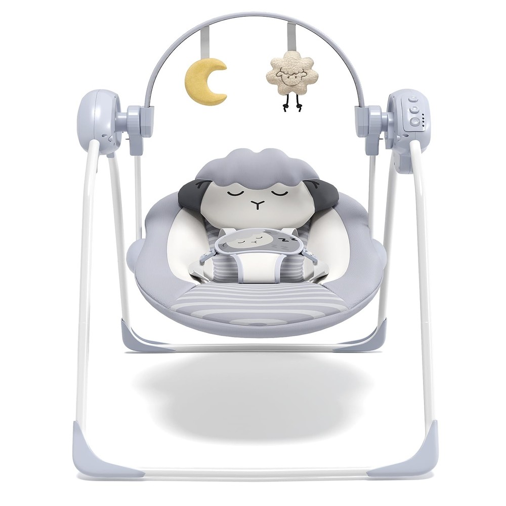 Baby Swing for Infants 0-9 Months 6-20 Lbs, Portable 5-Speed with Music – Easy