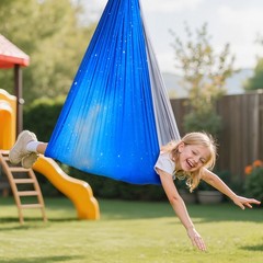 VEVOR Sensory Swing Double-Layer Fabric Sensory Hammock Holds up to 300lbs