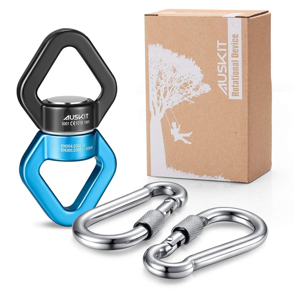 , Black Blue Swing Swivel, 30 KN Safest Rotational Device Hanging Accessory