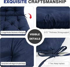 Porch Swing Cushions 60x40x4.7 Inch, 2-3 Seaters Swing Cushions for Outdoor Furn