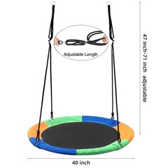 Saucer Tree Swing Seat for Kids 40 Inch Outdoor Round Tree Swing for Children…