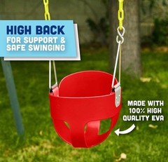 LALAHO Heavy-Duty High Back Full Bucket Toddler Swing Seat with Chain Assembled