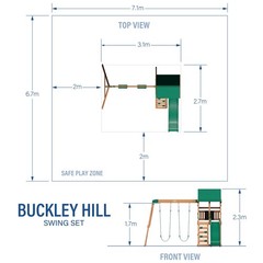Backyard Discovery Buckley Hill Wooden Swing Set, Made for Small Yards and Yo…