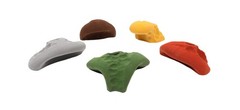 Atomik Rock Climbing Holds 5 Limestone Roof Jugs Set 1 in Assorted Earth Tones