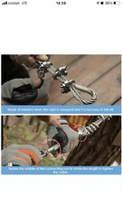 SEAAN 100ft Zipline Kits for Backyard with Spring Brake, Cable Tensioning Kit, D