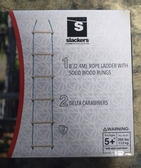 Slackers 8ft Rope Ladder Solid Wood Rungs For Ages 5+ Play In The Air New