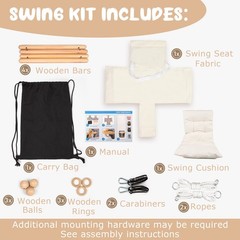Baby Swing Outdoor Indoor Toddler Swing Seat with Safety Belt, Canvas Hanging…