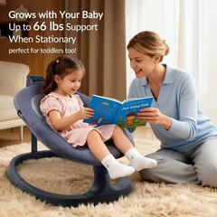VaVaSoo 2-in-1 Baby Swing/Toddler Chair, 66lb, 3 Motions, 8 Sounds, Remote