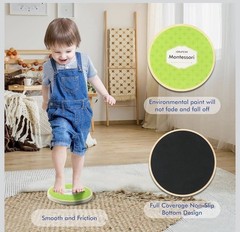 Wooden Stepping Stones for Kids, 6Pcs Non-Slip Toddler Balance Indoor & Outdoor