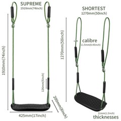 Heavy Duty Swing Seat Non-Slip Tree Swingset with Adjustable Rope and Carabin…