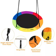 40 In. Multi-Color Flying Saucer Tree Web Swing Play Set Swing for Kids