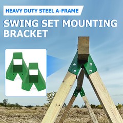Brand New Pair 1-2-3 A-Frame Swing Set Brackets Complete Set 2 Brackets Green
