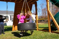 Rubber Tire Swing for Backyard Outdoor Playsets – 3 Rubber Coated Swing Chains