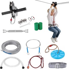 100 ft Zipline Kit for Kids – Safe Outdoor Fun Up to 330 lbs with Spring Brake