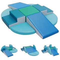 9 Piece PU Leather Foam Climbing Blocks for Toddlers Soft
