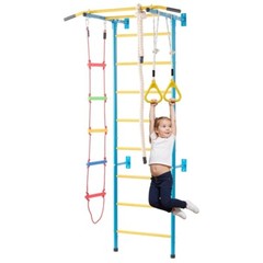 5 in 1 Kids Indoor Gym Playground Swedish Wall Ladder Children Home Climbing Gym