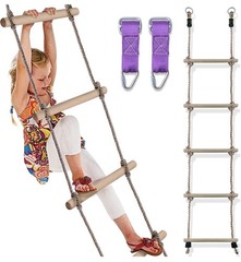 Wooden Rope Ladder for Kids – Playset Ladder for Ninja Warrior Obstacle Course