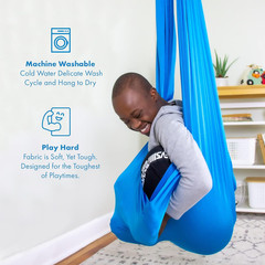 Harkla Sensory Swing for Kids & Adults- Holds 300Lbs,100″ Swing + 5″ Swivel bLUE