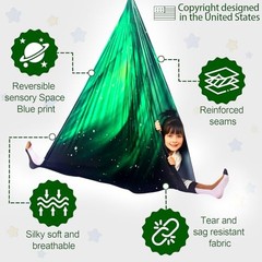 Sensory Swing for Kids Indoor and Outdoor Therapy Cuddle Swing Space Green