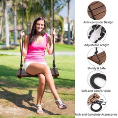 Wood Swing Seat 19.7 X 9.8 X 1 Inch Carbonized 550 Lbs Load – 100% Waterproof