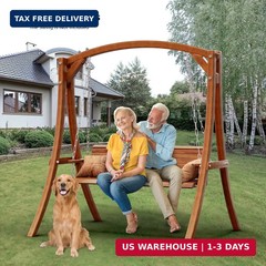 VINGLI Outdoor Wooden Swing Frame, Heavy Duty 1000 LBS A-Frame Swing Stand with