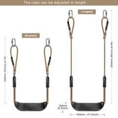 Plastic Swing Seat, Non Slip Tree Swing Set with Adjustable Rope & 2 Carabiners