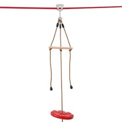 Kids and Adult 65 FT Zip Line Kits Up to 500 lb Backyard Outdoor Spring Brake