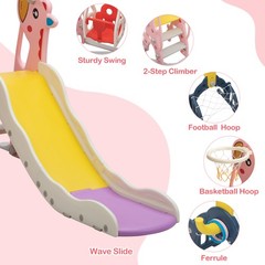 6 in 1 Kids Slide Swing PlaySet Indoor Outdoor Climber Playground for Toddlers