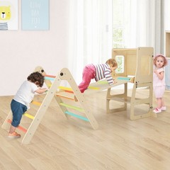 Toddler 7-in-1 Climbing Toy Set w/ Reversible Ramp Convertible Step Stool