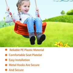 Lacilado Orange Kids Tree Swing Seat for Indoor & Outdoor Playground Fun