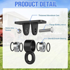Heavy Duty Swing Hangers Kit with Bearings for Indoor/Outdoor Use – 8PCS Black