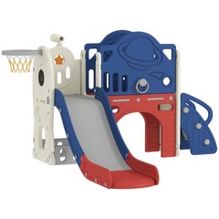Qaba 8 in 1 Toddler Slide Set for Kids Ages 1-6 Indoor Outdoor Playground