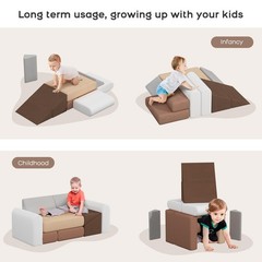 7-Piece Kids Climbing Foam Blocks, Modular Play Couch Climber Set for Toddler…