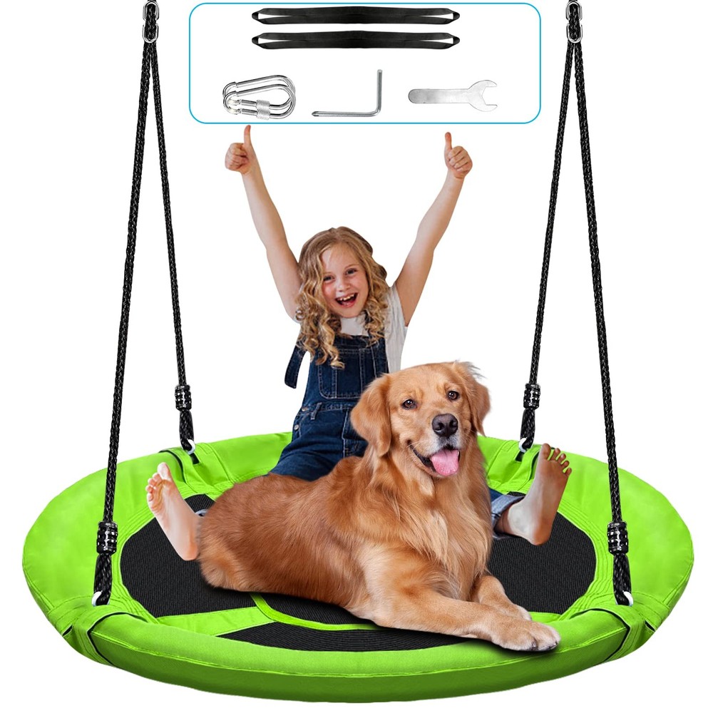40″ Saucer Tree Swing for Kids – 500Lb Weight Capacity, Waterproof Platform S…